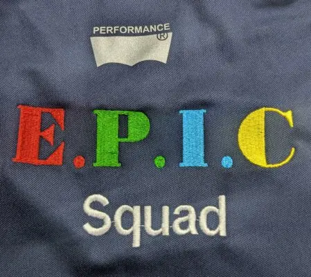 Custom logo embroidery on corporate polo T-shirt