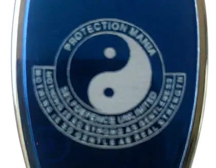 Laser-engraved company logo on corporate gift